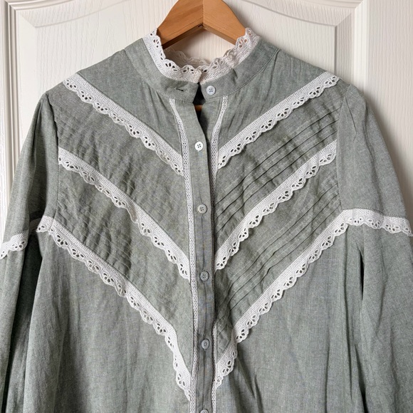 Pomander Place Tuckernuck Green Lace Detail Midi Dress, XL - Picture 5 of 12